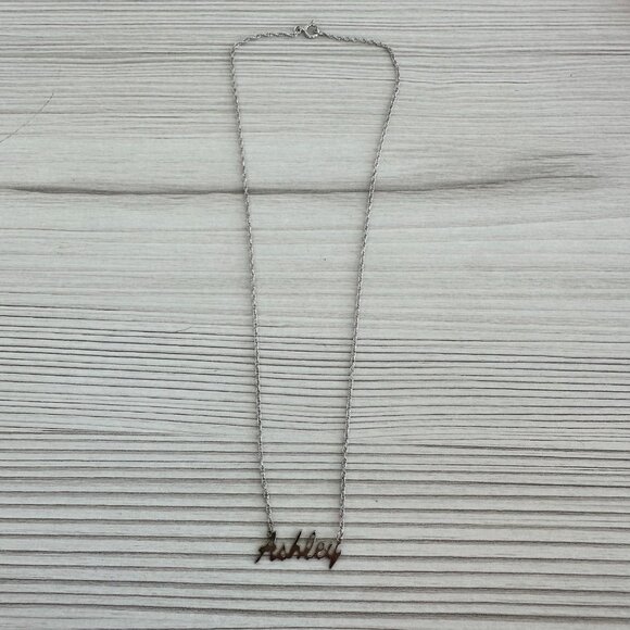Sterling Silver "Ashley" Nameplate Necklace - Picture 2 of 6